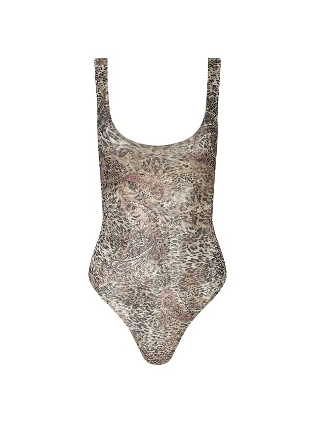 L'AGENCE Women's Kalea Leopard-Print Bodysuit - Tan Valencia Leopard
