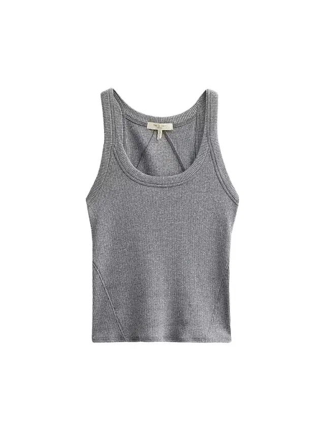 rag & bone Women's The Essential Rib Wide String Tank - Heather Grey