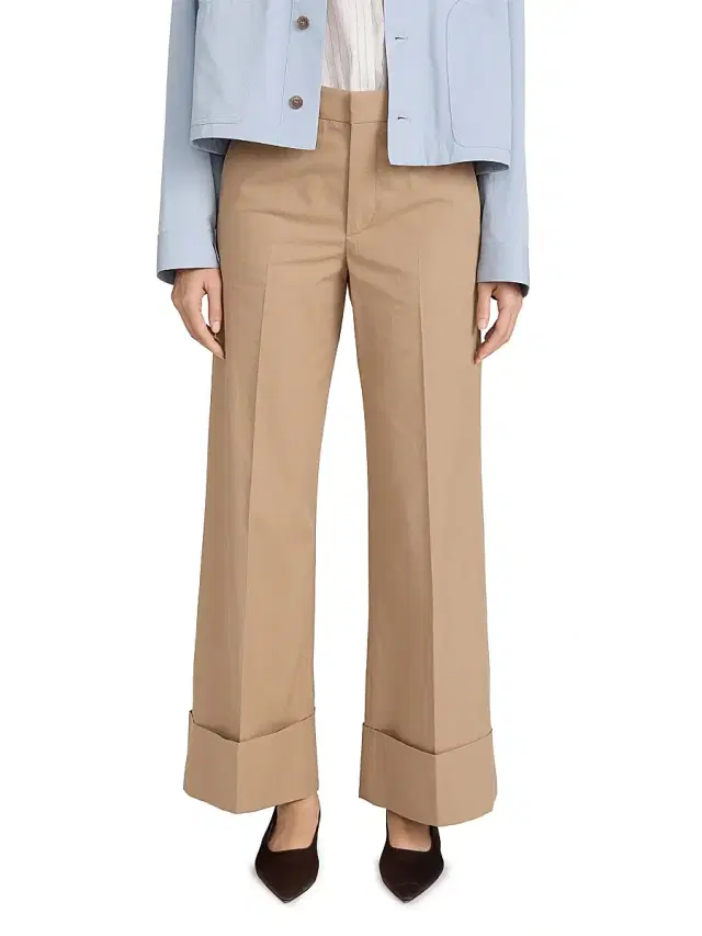 FRAME Women's The Slim Palazzo Trousers - Khaki