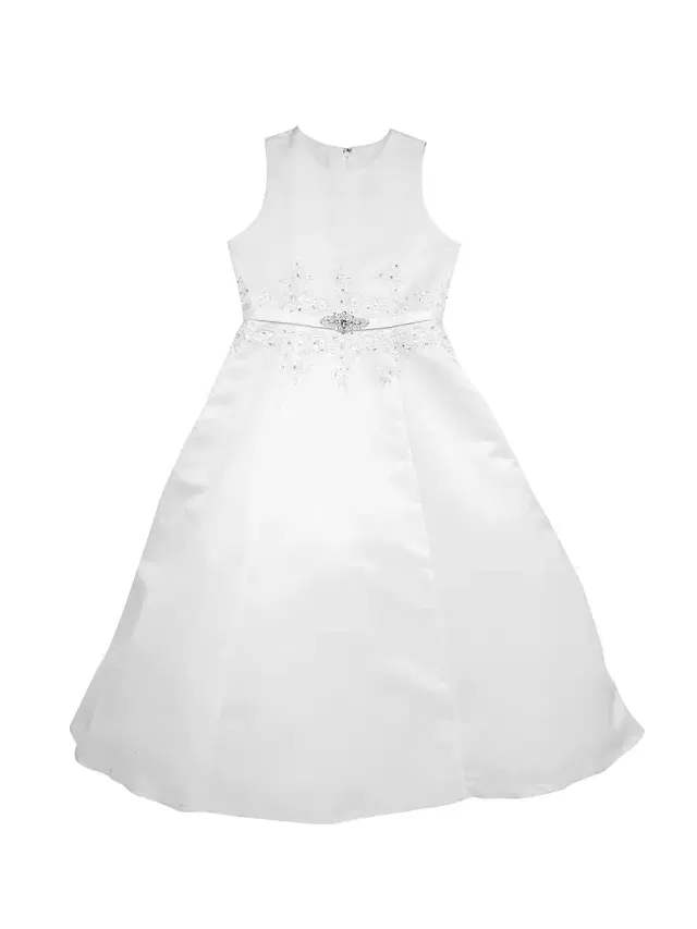 Joan Calabrese Little Girl's & Girl's Communion A-Line Satin Dress - White
