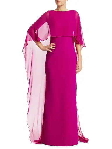 Teri Jon by Rickie Freeman Women's Scuba Gown Chiffon Overlay Dress - Navy - Size 10 | Thumbnail 2
