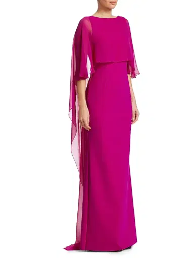 Teri Jon by Rickie Freeman Women's Scuba Gown Chiffon Overlay Dress - Navy - Size 10 | Thumbnail 3