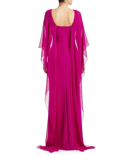 Teri Jon by Rickie Freeman Women's Scuba Gown Chiffon Overlay Dress - Navy - Size 10 | Thumbnail 4