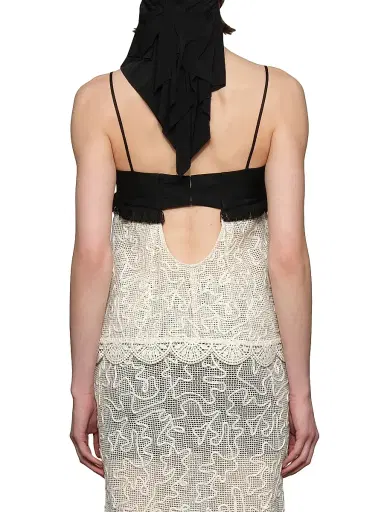 Et Ochs Women's Jayde Embroidered Cotton Mesh Camisole Top - Ivory Black - Size 12 | Thumbnail 5
