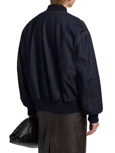 Co Women's Denim Cotton Bomber Jacket - Indigo - Size XL | Thumbnail 5 Co Women's Denim Cotton Bomber Jacket - Indigo - Size XL | Thumbnail 5