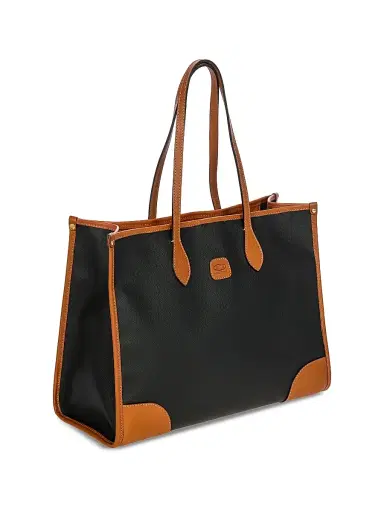 Bric's Men's Firenze Leather-Trim Tote Bag - Black | Thumbnail 2 Bric's Men's Firenze Leather-Trim Tote Bag - Black | Thumbnail 2