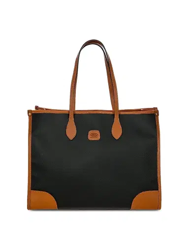 Bric's Men's Firenze Leather-Trim Tote Bag - Black | Thumbnail 1 Bric's Men's Firenze Leather-Trim Tote Bag - Black | Thumbnail 1