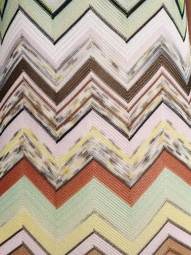 Missoni Women's Zigzag Shift Minidress - Green Camel White Pink Multi | Thumbnail 7 Missoni Women's Zigzag Shift Minidress - Green Camel White Pink Multi | Thumbnail 7
