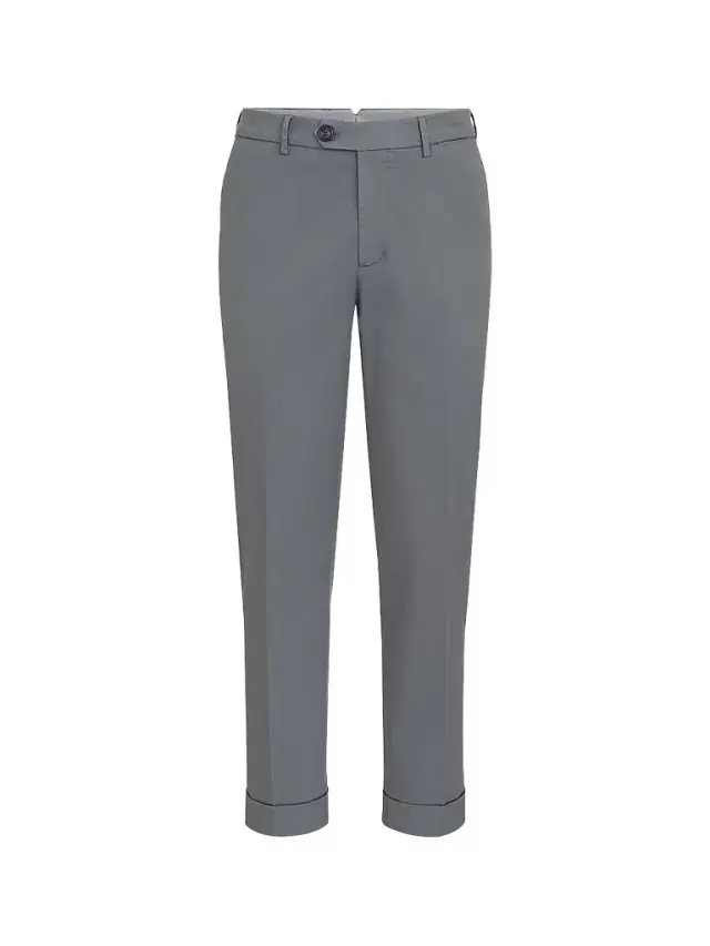 Men's Garment Dyed Italian Fit Trousers - Grey