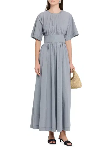 Faithfull The Brand Women's Oda Gingham Maxi Dress - Blue | Thumbnail 3