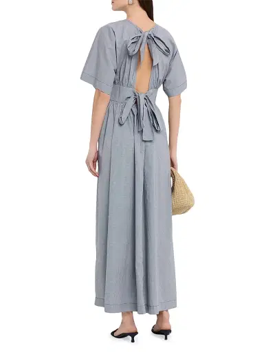 Faithfull The Brand Women's Oda Gingham Maxi Dress - Blue | Thumbnail 4