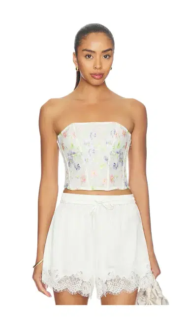 Fleur du Mal Elar Embroidery Corset Top | Thumbnail 1