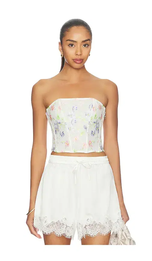fleur du mal Elar Embroidery Corset Top