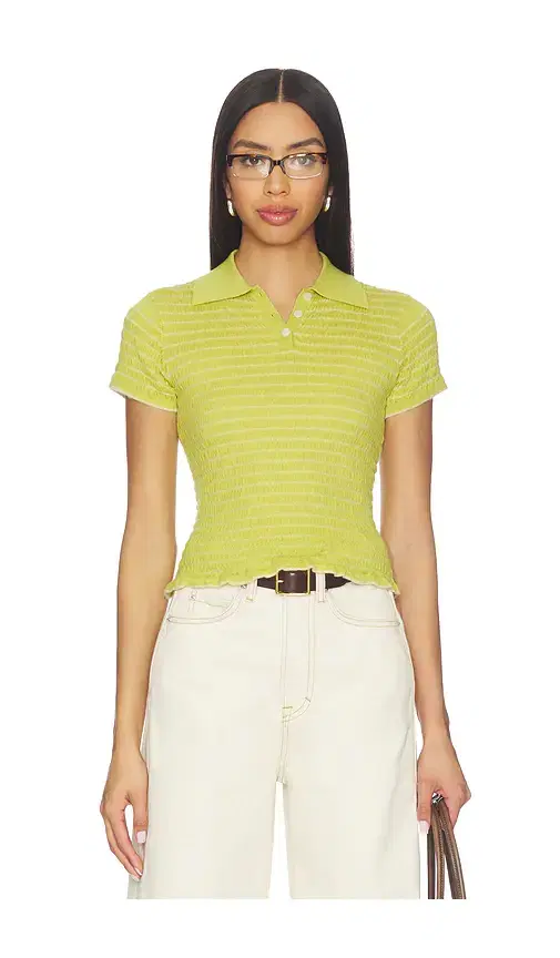 Smocked Shrunken Polo