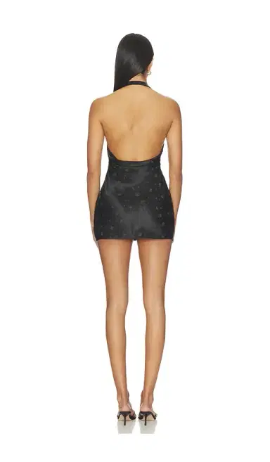 Markgong Metal Buckle Halter Cowl Neck Mini Dress | Thumbnail 3