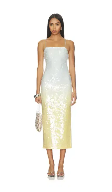 Alice + Olivia Alice + Olivia Delora Sequin Strapless Midi Dress | Thumbnail 2