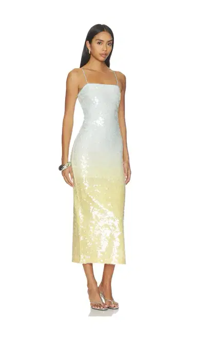Alice + Olivia Alice + Olivia Delora Sequin Strapless Midi Dress | Thumbnail 3