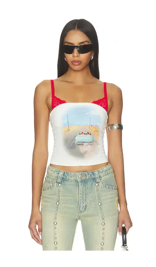 Markgong Loveride Retro Print Tube Top