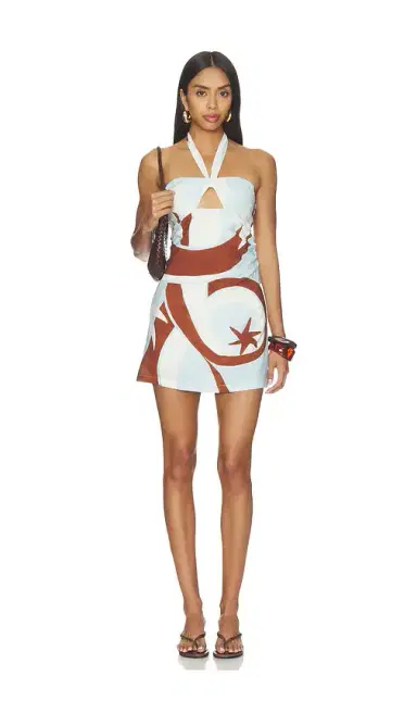 SEVEN WONDERS Rihanna Knot Halter Mini Dress | Thumbnail 1