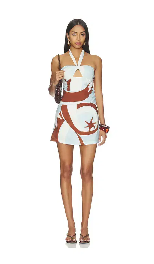 Rihanna Knot Halter Mini Dress