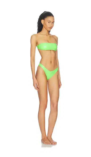 naranja furcado Latex Splash Matte Bandeau Bikini Set | Thumbnail 2 naranja furcado Latex Splash Matte Bandeau Bikini Set | Thumbnail 2
