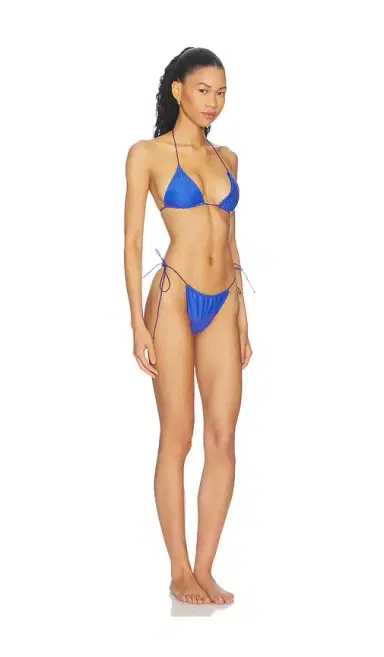 naranja furcado Latex Splash Matte Triangle Bikini Set | Thumbnail 2