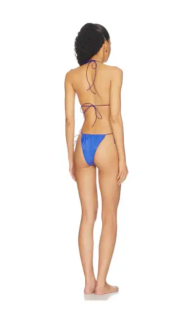 naranja furcado Latex Splash Matte Triangle Bikini Set | Thumbnail 3