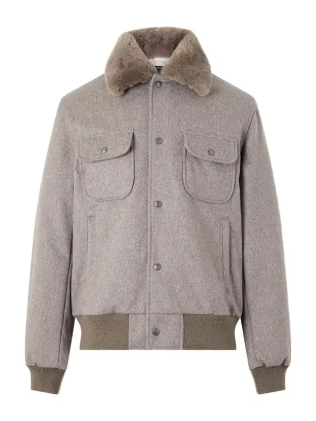 Golden Bear Sherling Trim Wool Bomber Jacket - Men