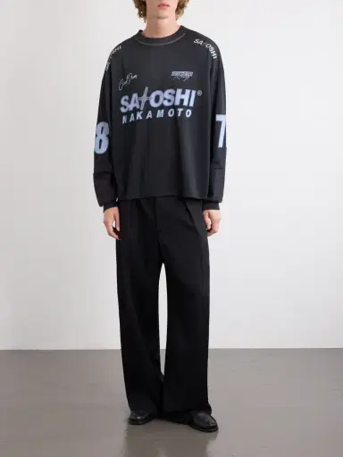 Satoshi Nakamoto Moto Logo-Print Mesh T-Shirt - Men | Thumbnail 2 Satoshi Nakamoto Moto Logo-Print Mesh T-Shirt - Men | Thumbnail 2