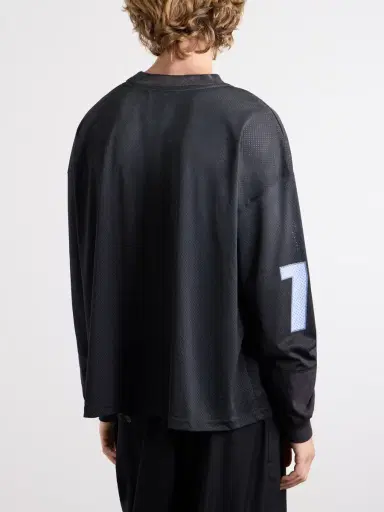 Satoshi Nakamoto Moto Logo-Print Mesh T-Shirt - Men | Thumbnail 4 Satoshi Nakamoto Moto Logo-Print Mesh T-Shirt - Men | Thumbnail 4