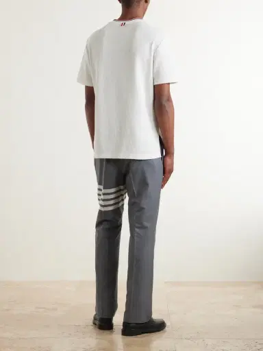 Thom Browne Pointelle-Knit Cotton and Linen-Blend T-Shirt - Men | Thumbnail 4 Thom Browne Pointelle-Knit Cotton and Linen-Blend T-Shirt - Men | Thumbnail 4