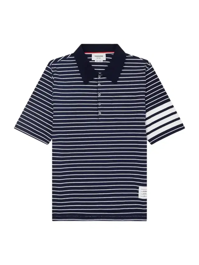 Thom Browne Striped Logo-Appliqué Cotton-Blend Terry Polo Shirt - Men
