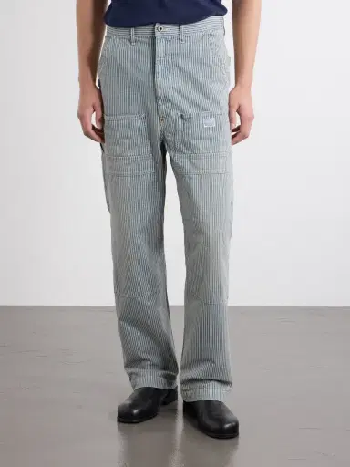 KAPITAL Liberty Hickoree Lumber Straight-Leg Striped Cotton-Canvas Trousers - Men | Thumbnail 3