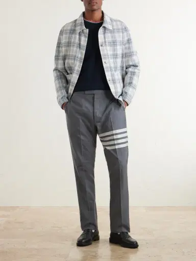 Thom Browne Pointelle-Knit Cotton and Linen-Blend T-Shirt - Men | Thumbnail 2