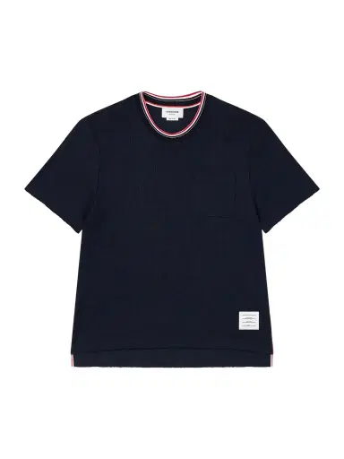Thom Browne Pointelle-Knit Cotton and Linen-Blend T-Shirt - Men | Thumbnail 1