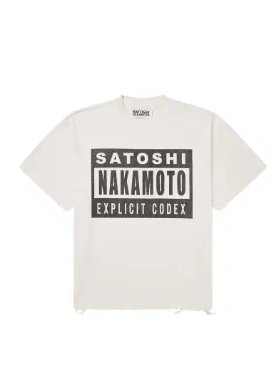 Satoshi Nakamoto Explicit Codex Logo-Print Distressed Cotton-Jersey T-Shirt - Men | Thumbnail 1 Satoshi Nakamoto Explicit Codex Logo-Print Distressed Cotton-Jersey T-Shirt - Men | Thumbnail 1