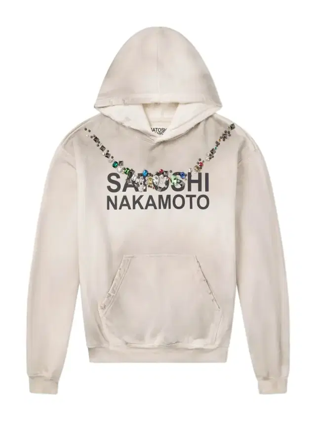 Necklace Logo-Print Embellished Distressed Cotton-Jersey Hoodie - Men
