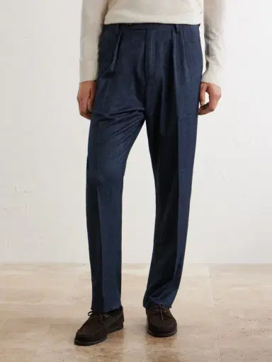 Massimo Alba Stan Straight-Leg Pleated Cotton Trousers - Men | Thumbnail 3
