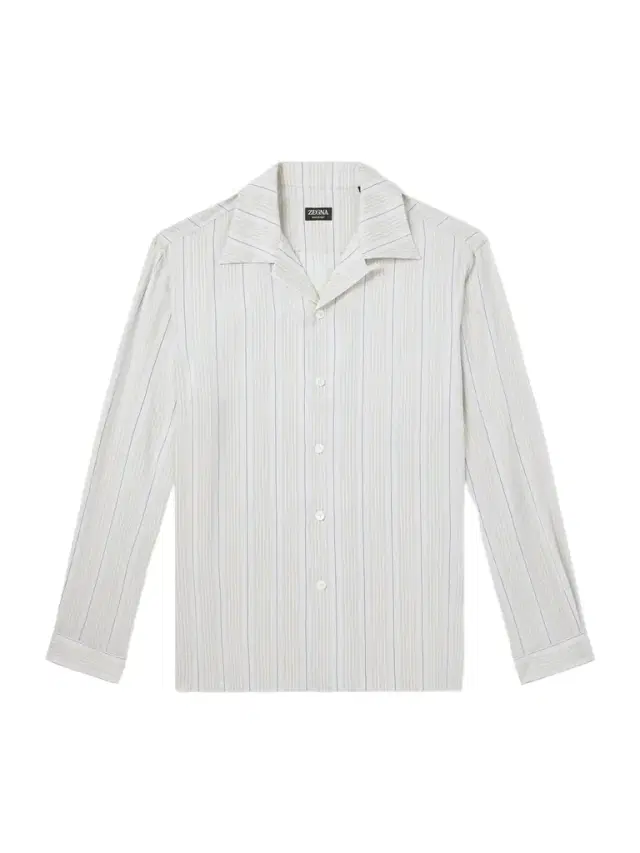Zegna Striped Camp-Collar Silk Shirt - Men