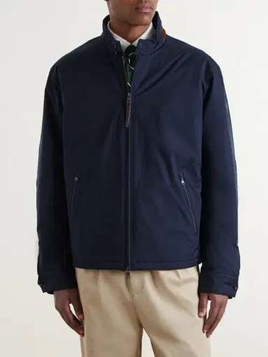Polo Ralph Lauren Leather and Suede-Trimmed Gabardine Jacket - Men | Thumbnail 3