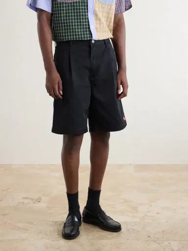 Human Made Skater Straight-Leg Logo-Detailed Pleated Twill Shorts - Men | Thumbnail 3
