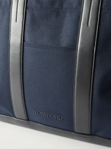 Tom Ford Leather-Trimmed Canvas Weekend Bag - Men | Thumbnail 5