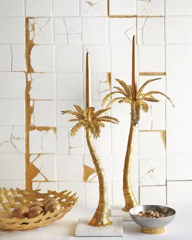 Michael Aram Mixed Palm Candleholders, 2-Piece Set | Thumbnail 2