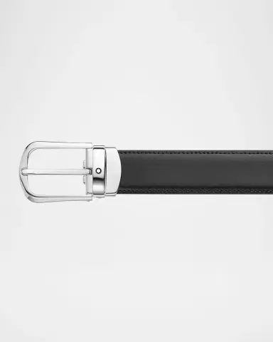 Montblanc Men 's Horseshoe-Buckle Reversible Leather Belt | Thumbnail 2