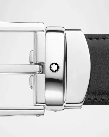 Montblanc Men 's Horseshoe-Buckle Reversible Leather Belt | Thumbnail 3