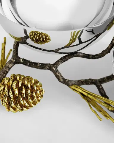 Michael Aram Pine Cone Double Bowl | Thumbnail 4 Michael Aram Pine Cone Double Bowl | Thumbnail 4