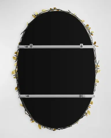 Michael Aram Butterfly Ginkgo Oval Wall Mirror - 39" | Thumbnail 2