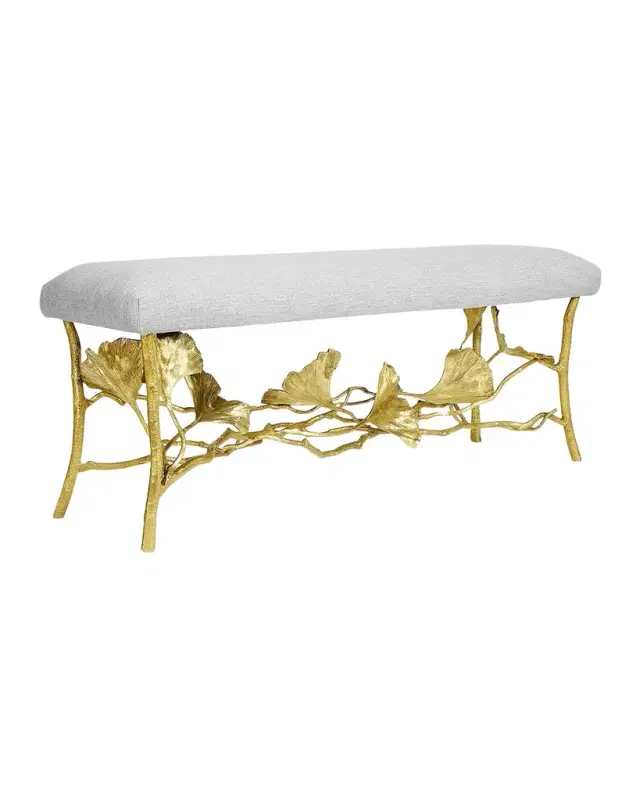 Michael Aram Golden Ginkgo Bench