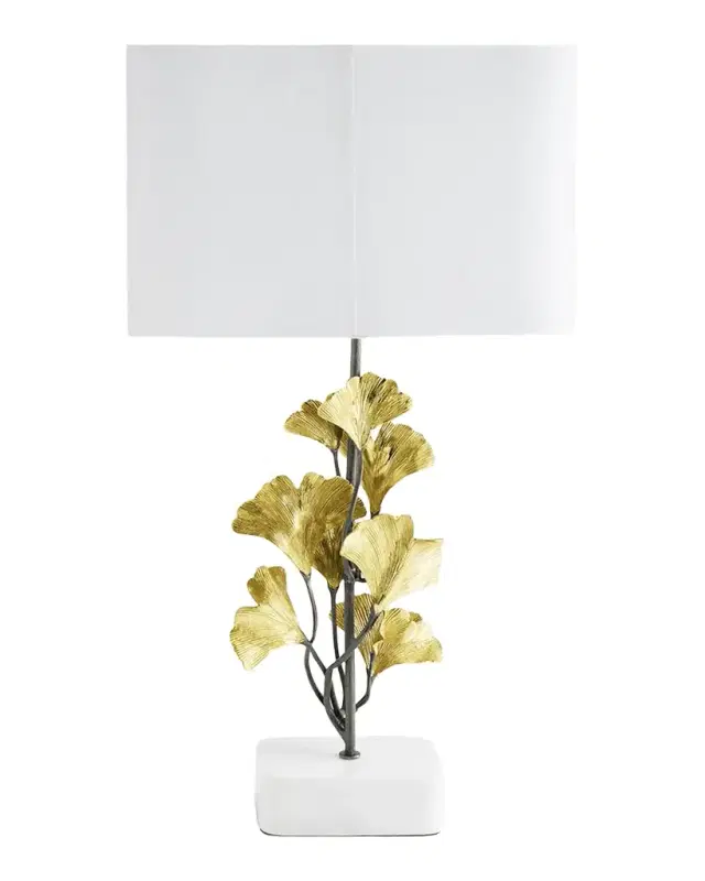Michael Aram Golden Ginkgo Table Lamp, 27"