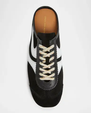 Dries Van Noten Men's Destin Mixed Leather Retro Sneakers | Thumbnail 5 Dries Van Noten Men's Destin Mixed Leather Retro Sneakers | Thumbnail 5